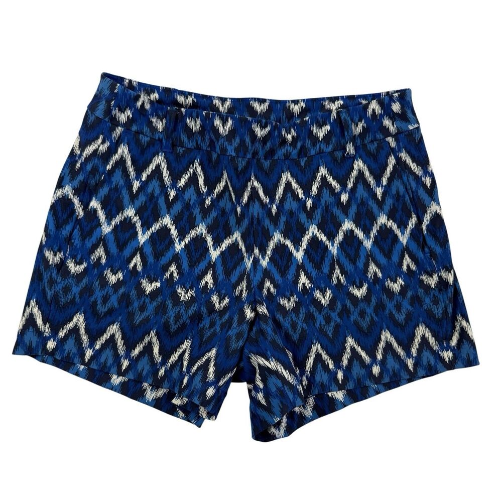 Spanx Sunshine Shorts Women Small Blue Ikat Print Nylon Stretch Pull On